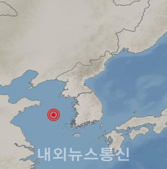 19일 새벽 중국 칭다오 동쪽 332km 해상에서 리히터 규모 4.6 지진이 발생했다.(사진=기상청)