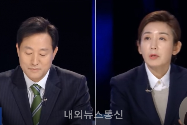 (왼쪽)오세훈 후보와 나경원 후보(오른쪽) (사진=MBC NEWS화면 캡쳐)