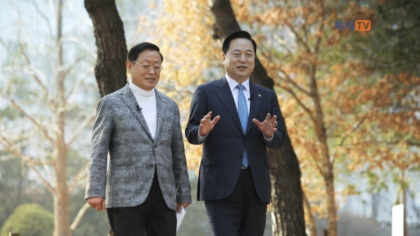 김두관 의원(오른쪽)이 'TV 손자병법' 첫 회에 출연한다(사진=복지TV).