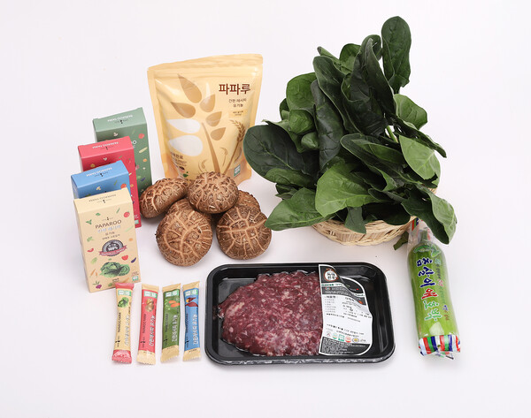 ▲친환경농산물 꾸러미 지원사업(품목 예시)(사진제공=전라남도)